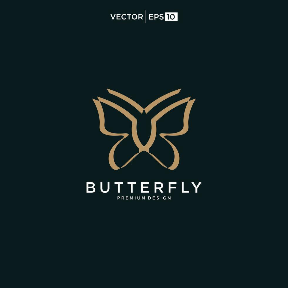 Butterfly logo. Luxury line logotype design. Universal premium butterfly symbol vector