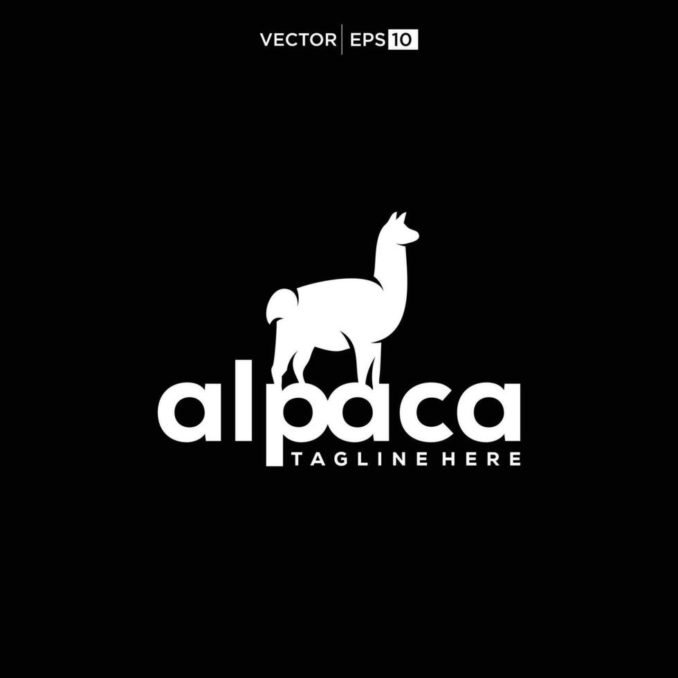 alpaca logo diseño icono vector silueta