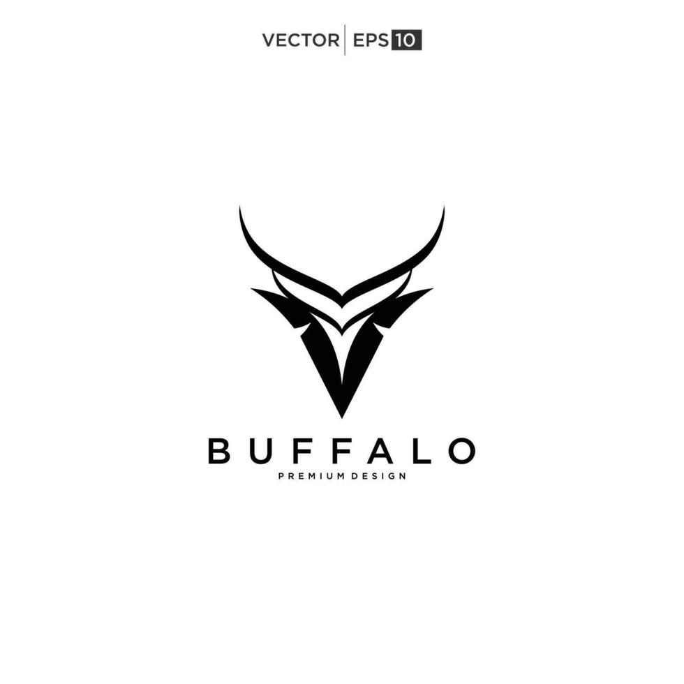 búfalo toro bisonte logo diseño inspiración vector