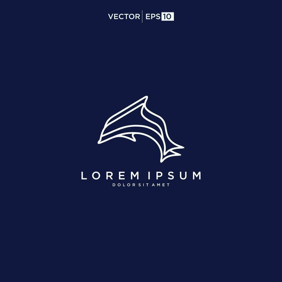 plantilla de icono de vector de diseño de logotipo de delfín