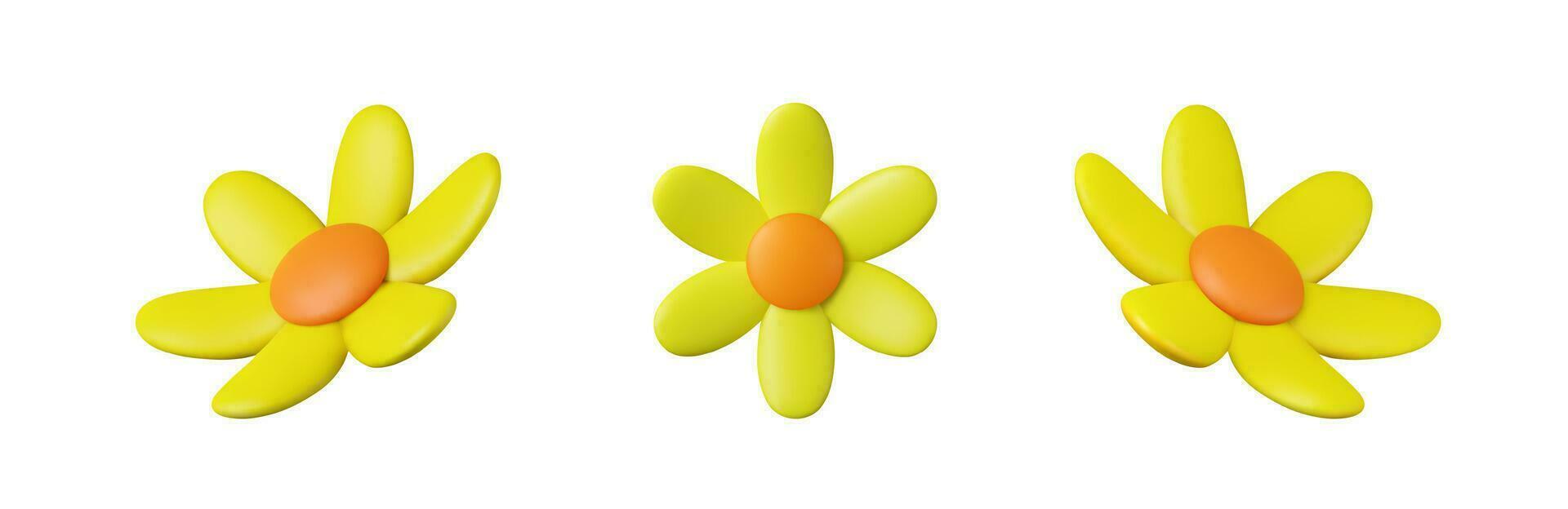 3d colorful daisy flower vector