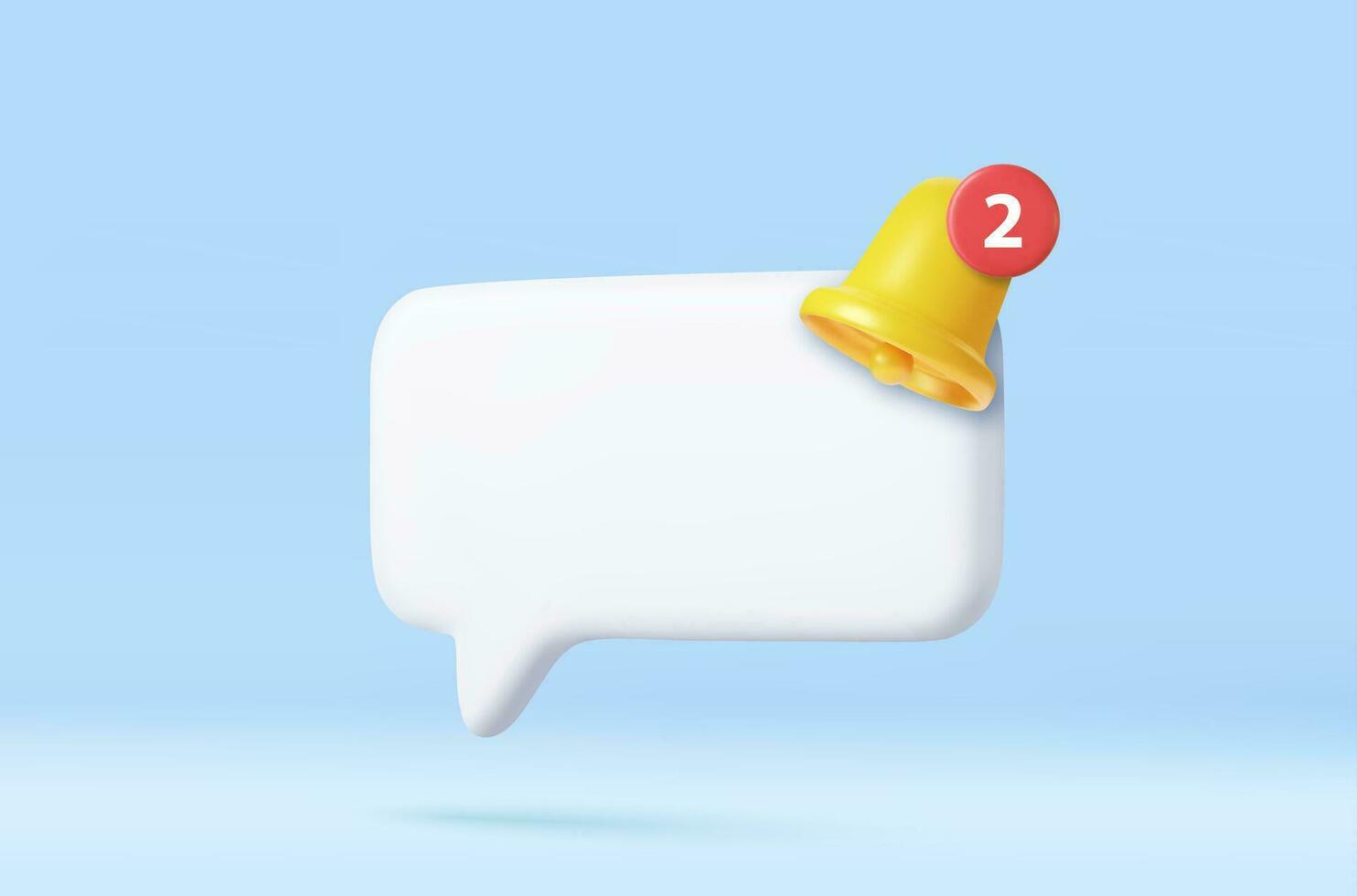 Notification 3D icon. vector