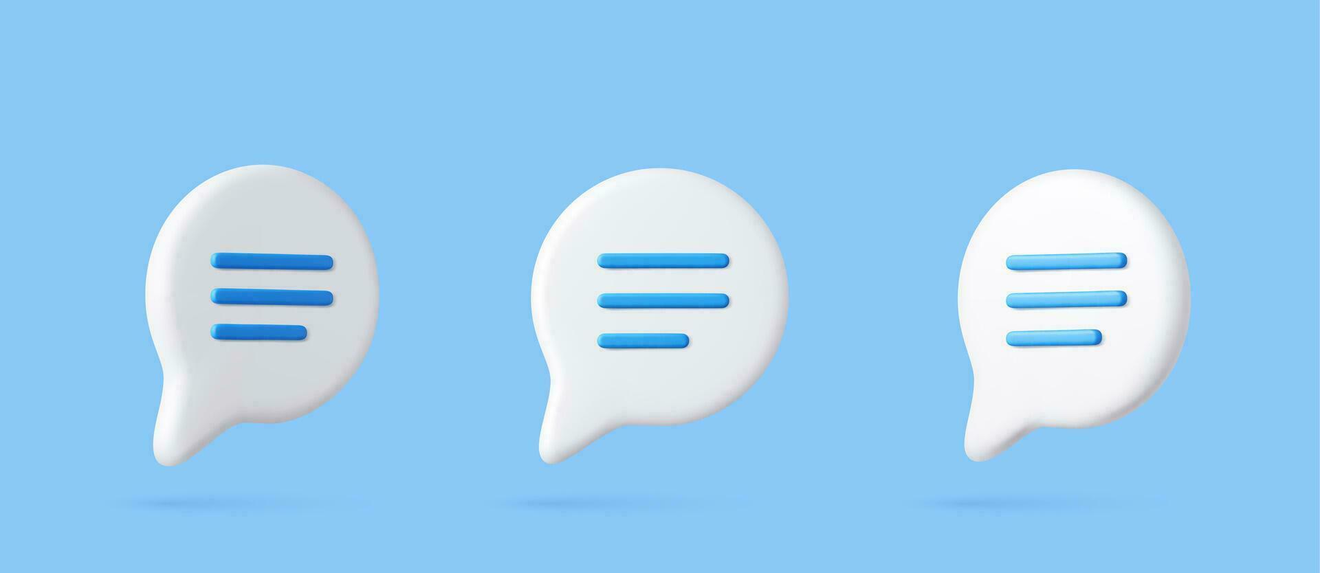 3d Blank white speech bubble pin vector