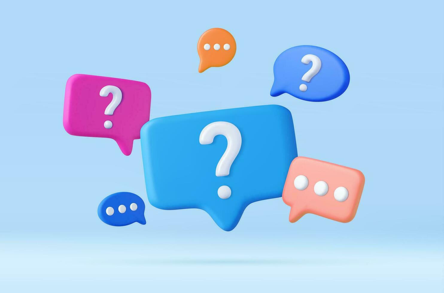 3d Speech bubble with question mark. vector