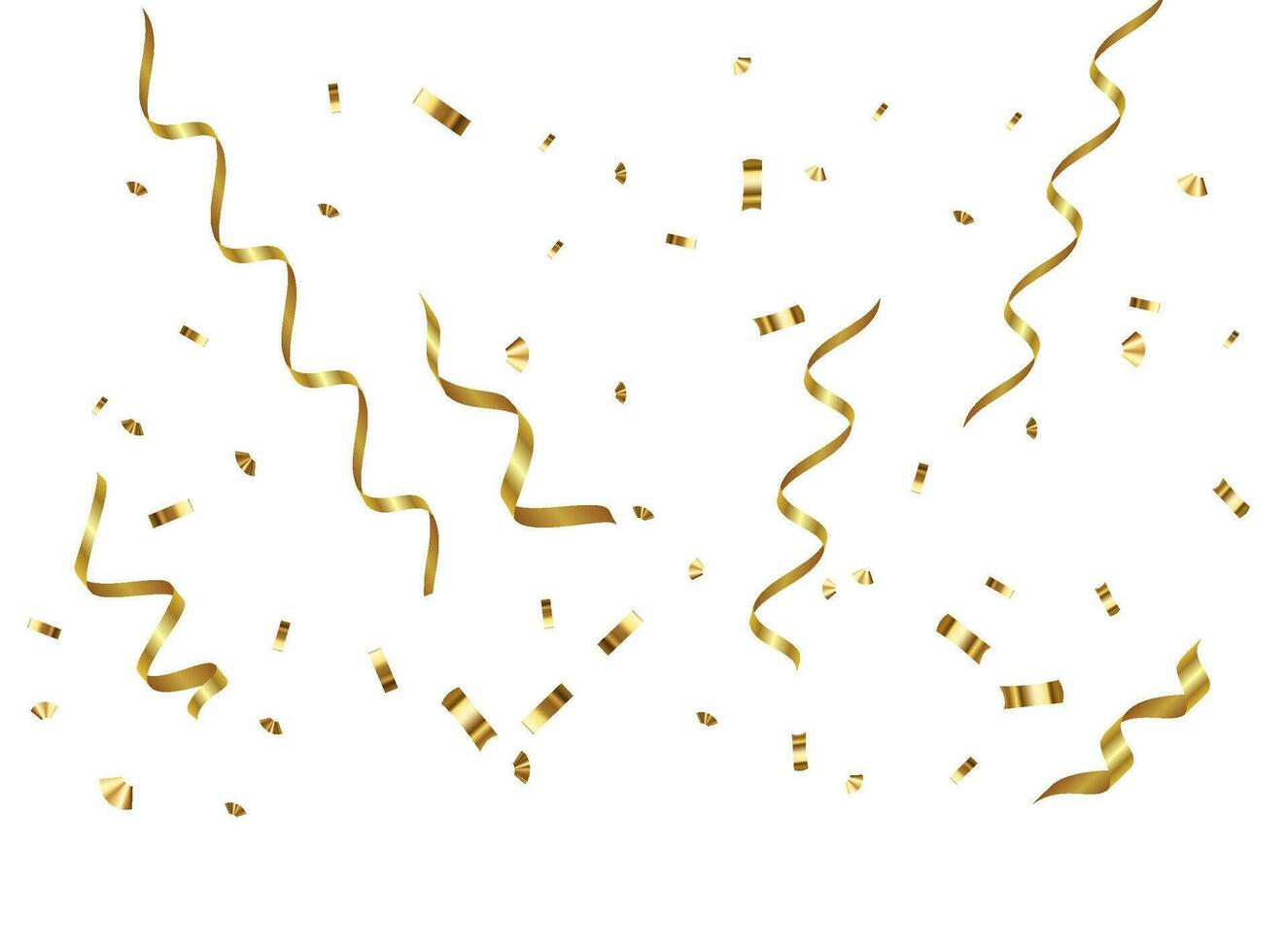 Falling shiny golden confetti vector