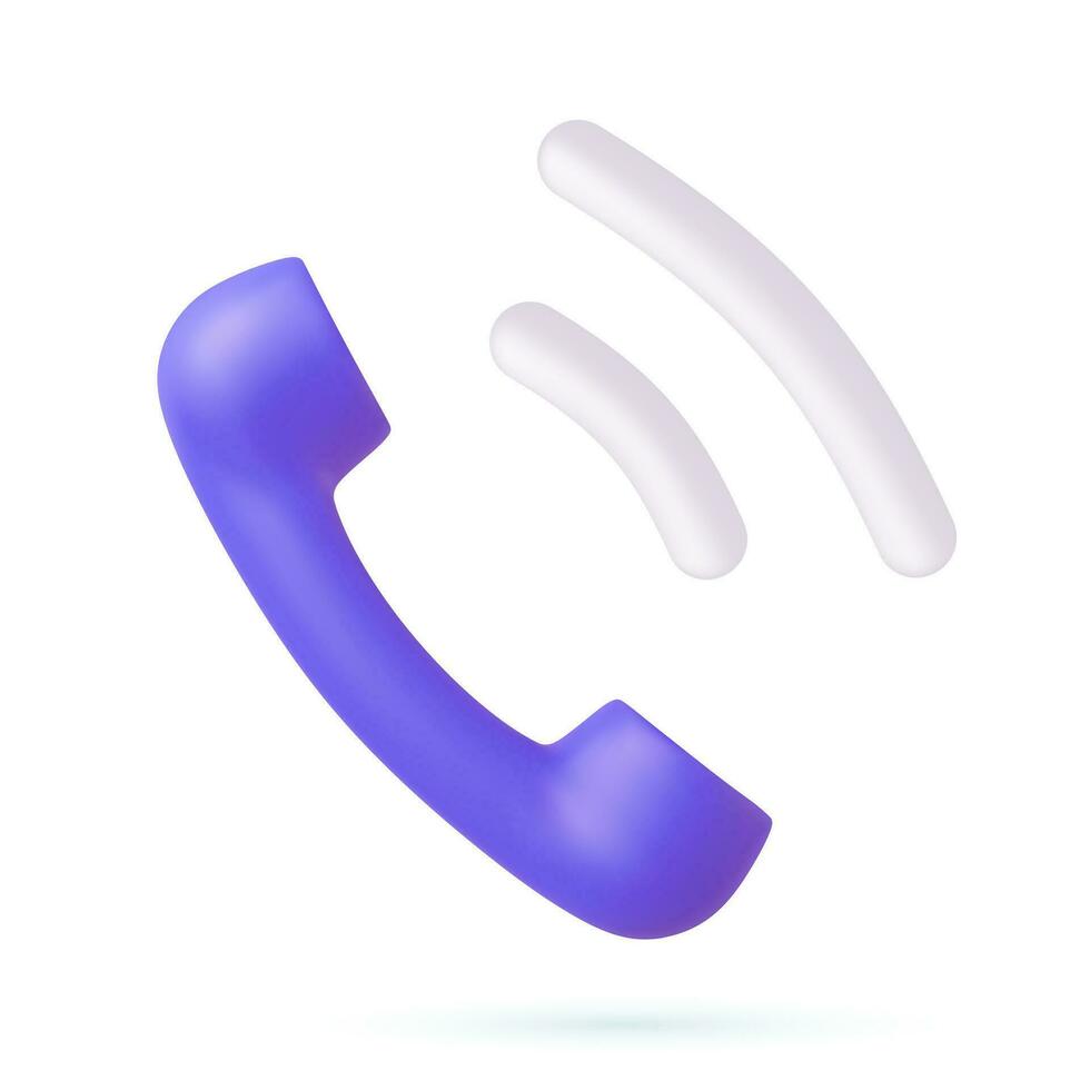 3D Realistic Phone Handset Ringing. vector