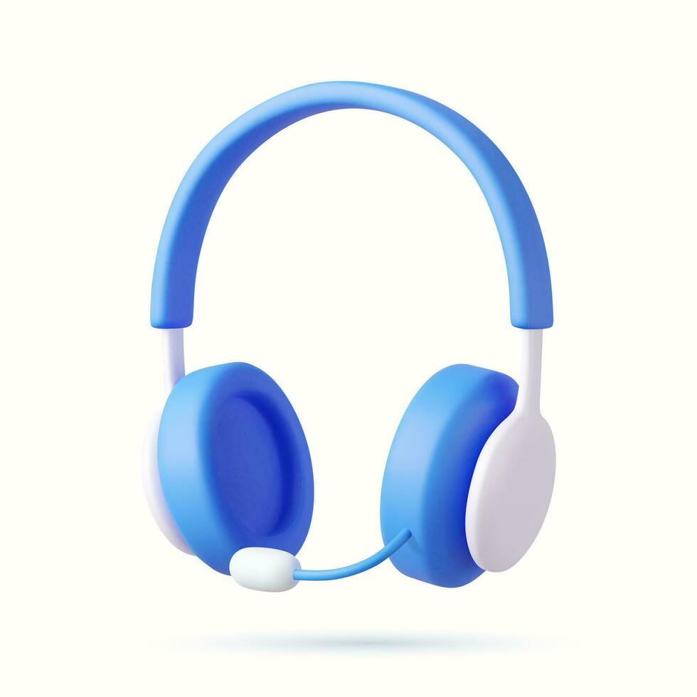 3d auriculares aislado en blanco antecedentes. vector