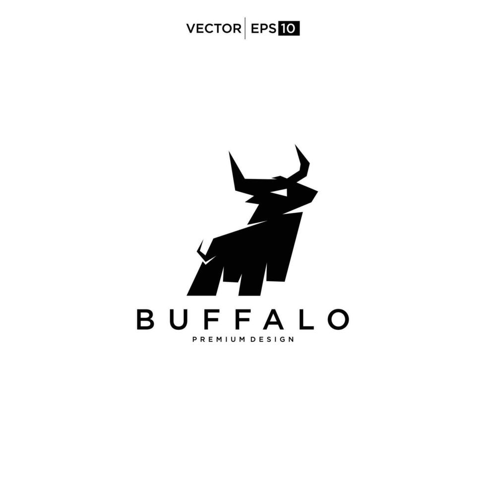 búfalo toro bisonte logo diseño inspiración vector