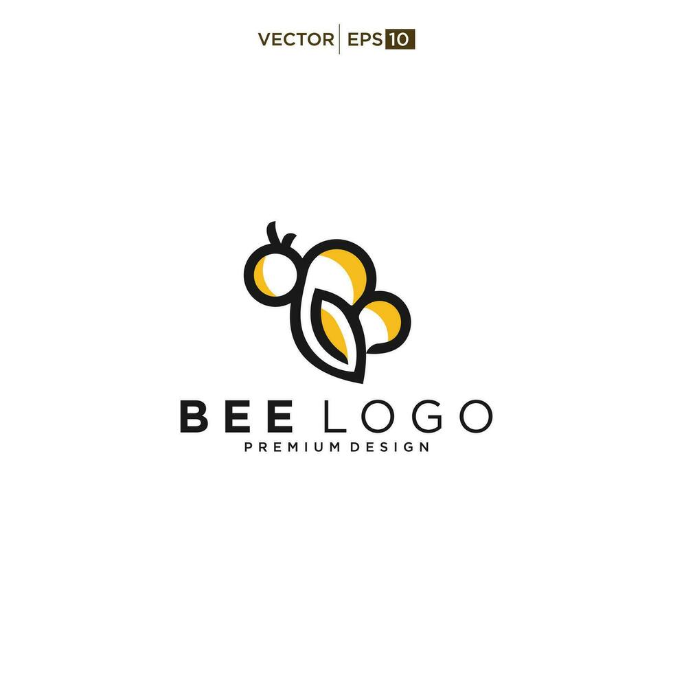 miel abeja animales logo icono vector ilustración