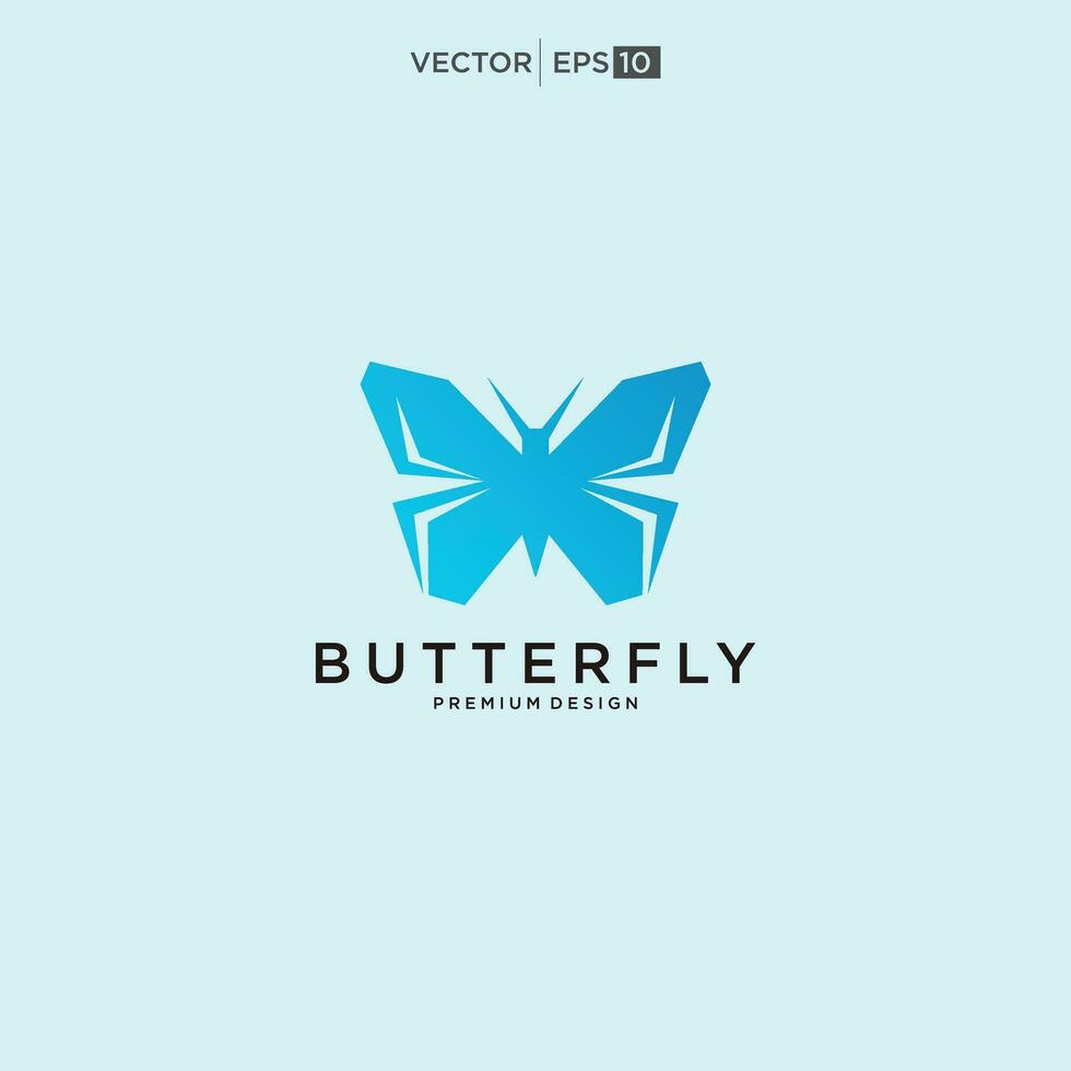 Geometric polygonal butterfly logo design vector