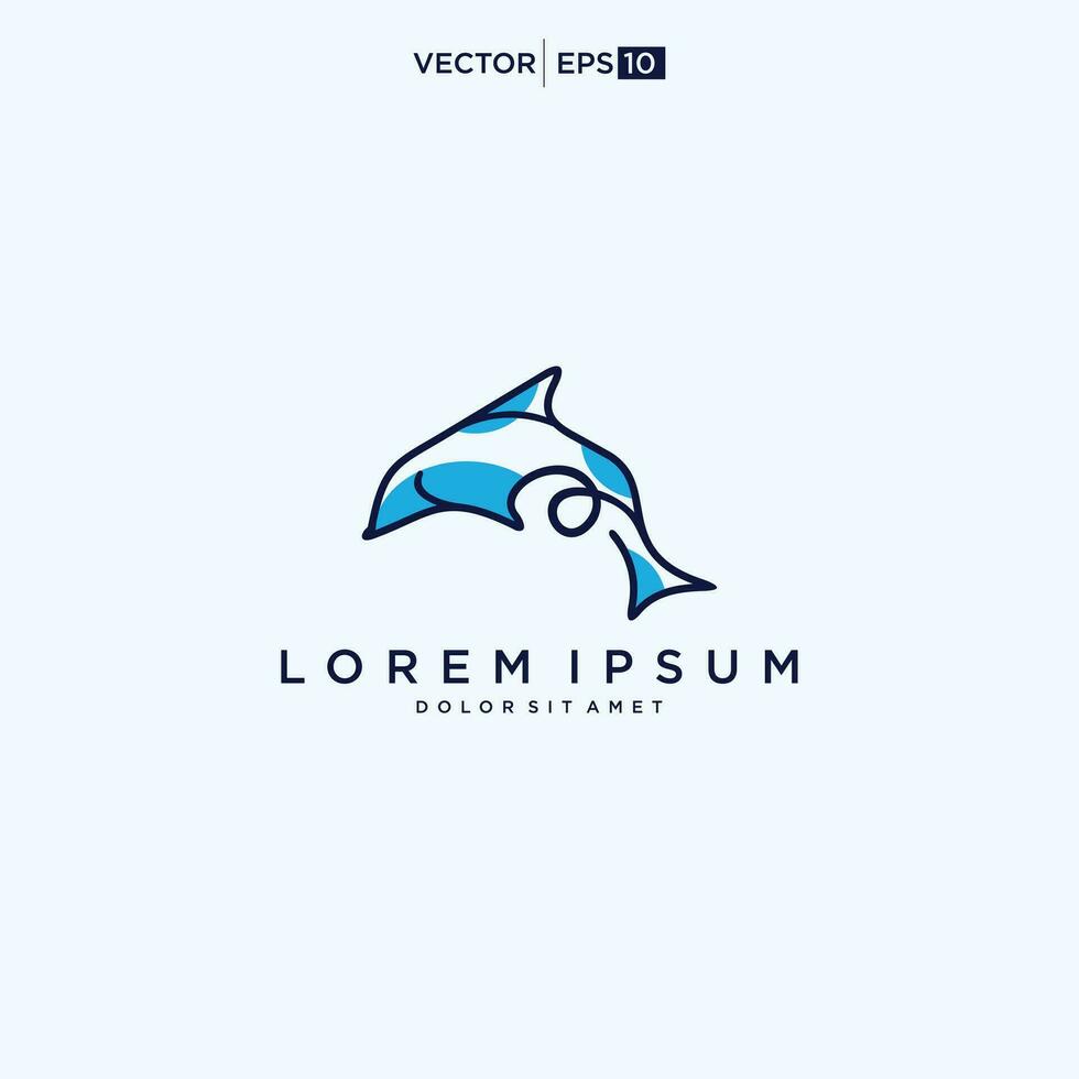 plantilla de icono de vector de diseño de logotipo de delfín