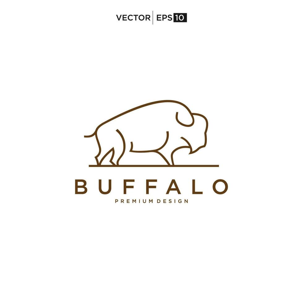 Buffalo Bull Bison logo design inspiration vector