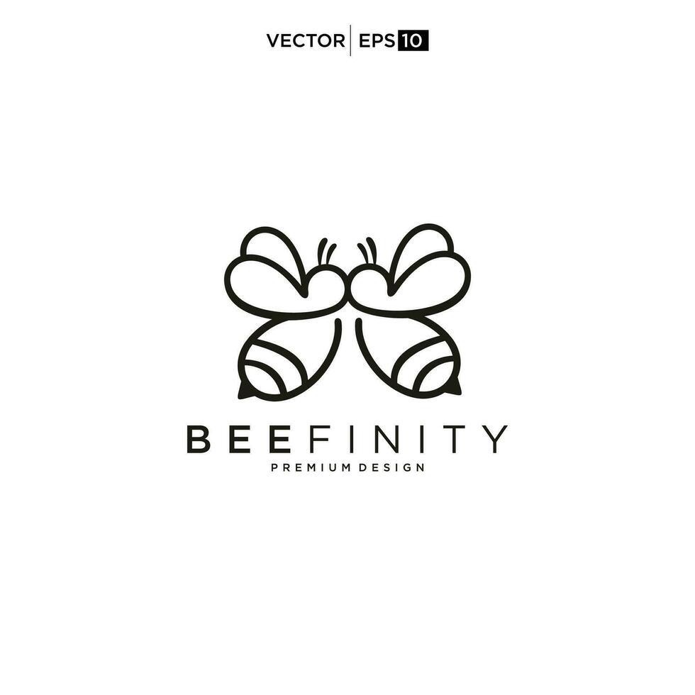 miel abeja animales logo icono vector ilustración