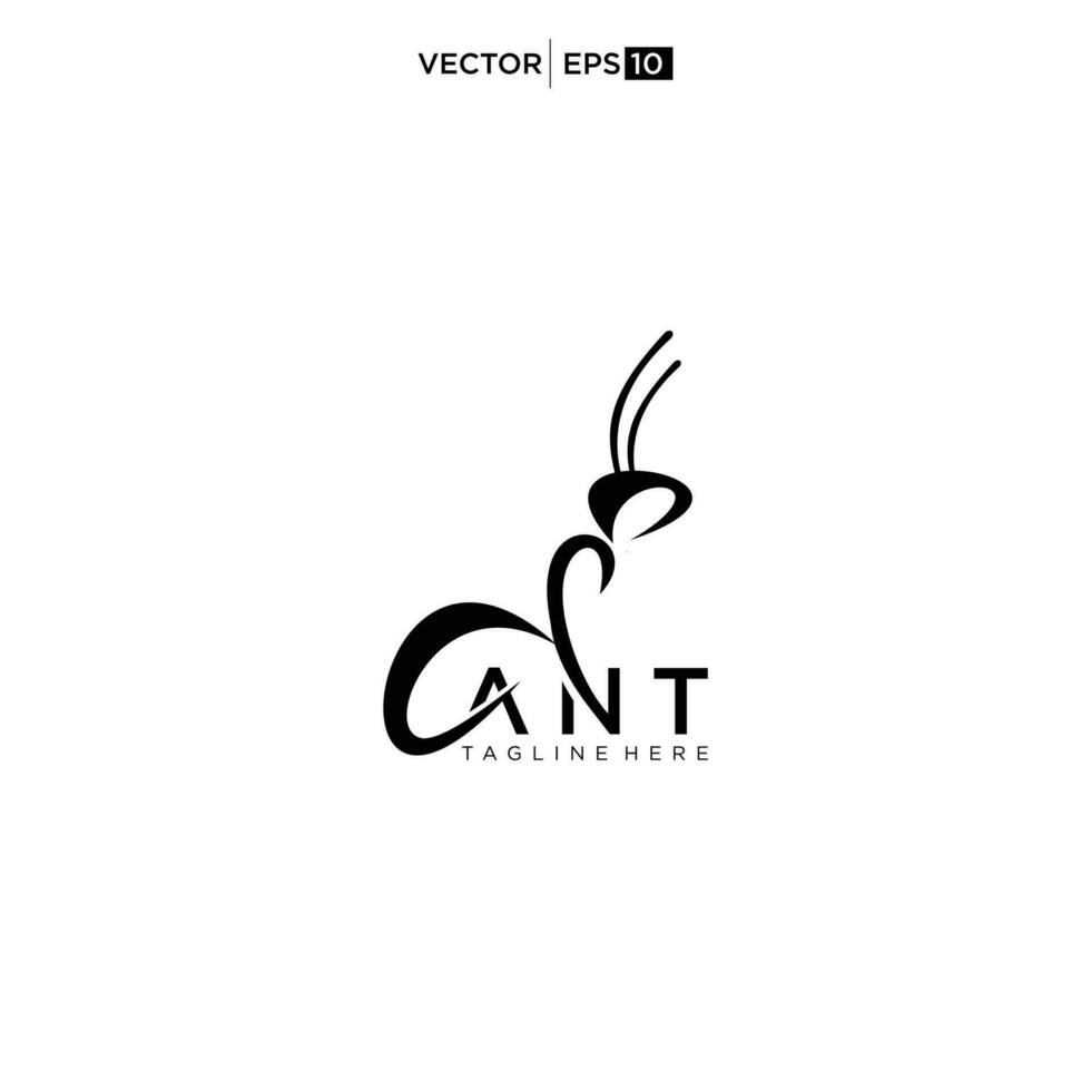 Ant wordmark Design Logo Illustration vector