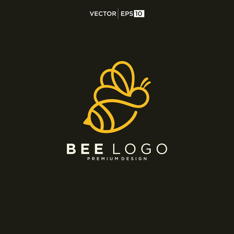 miel abeja animales logo icono vector ilustración