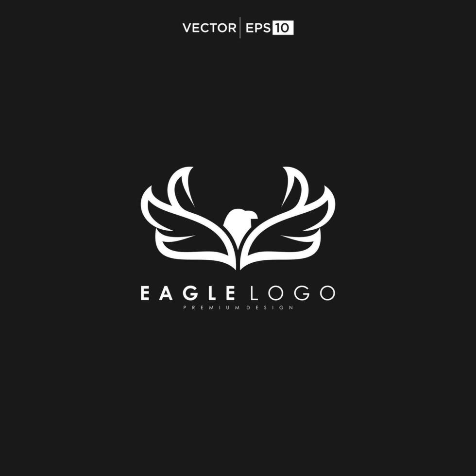 Eagle wing flight logo. Hawk wings icon. Flying bird emblem. Vector illustration.