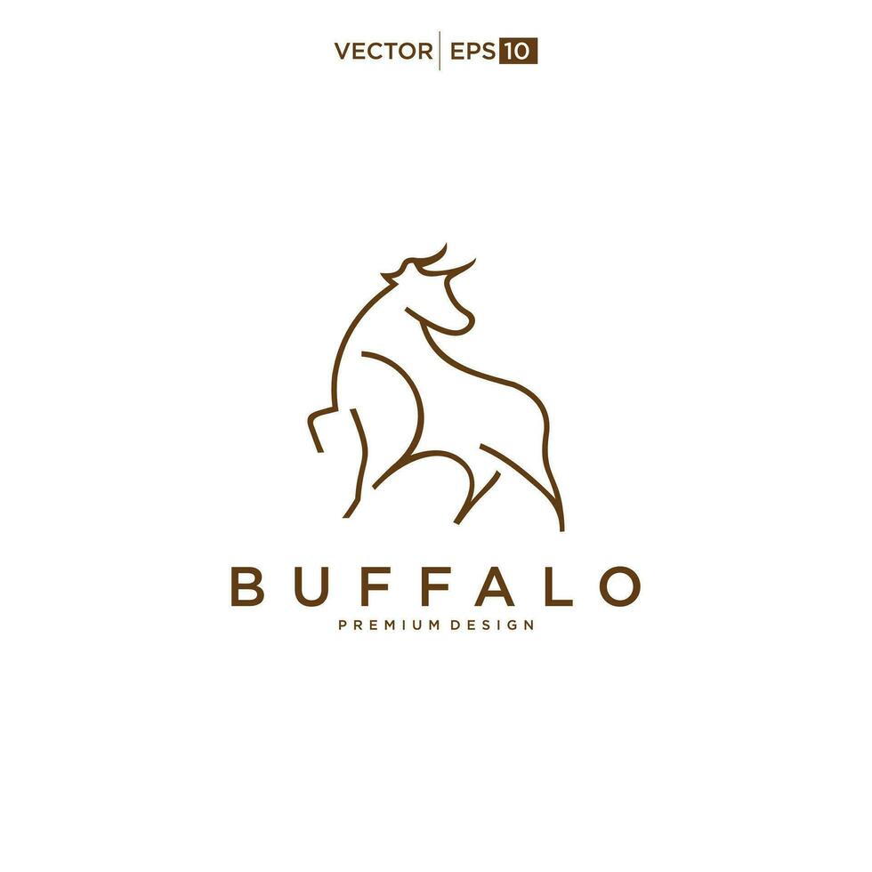 búfalo toro bisonte logo diseño inspiración vector