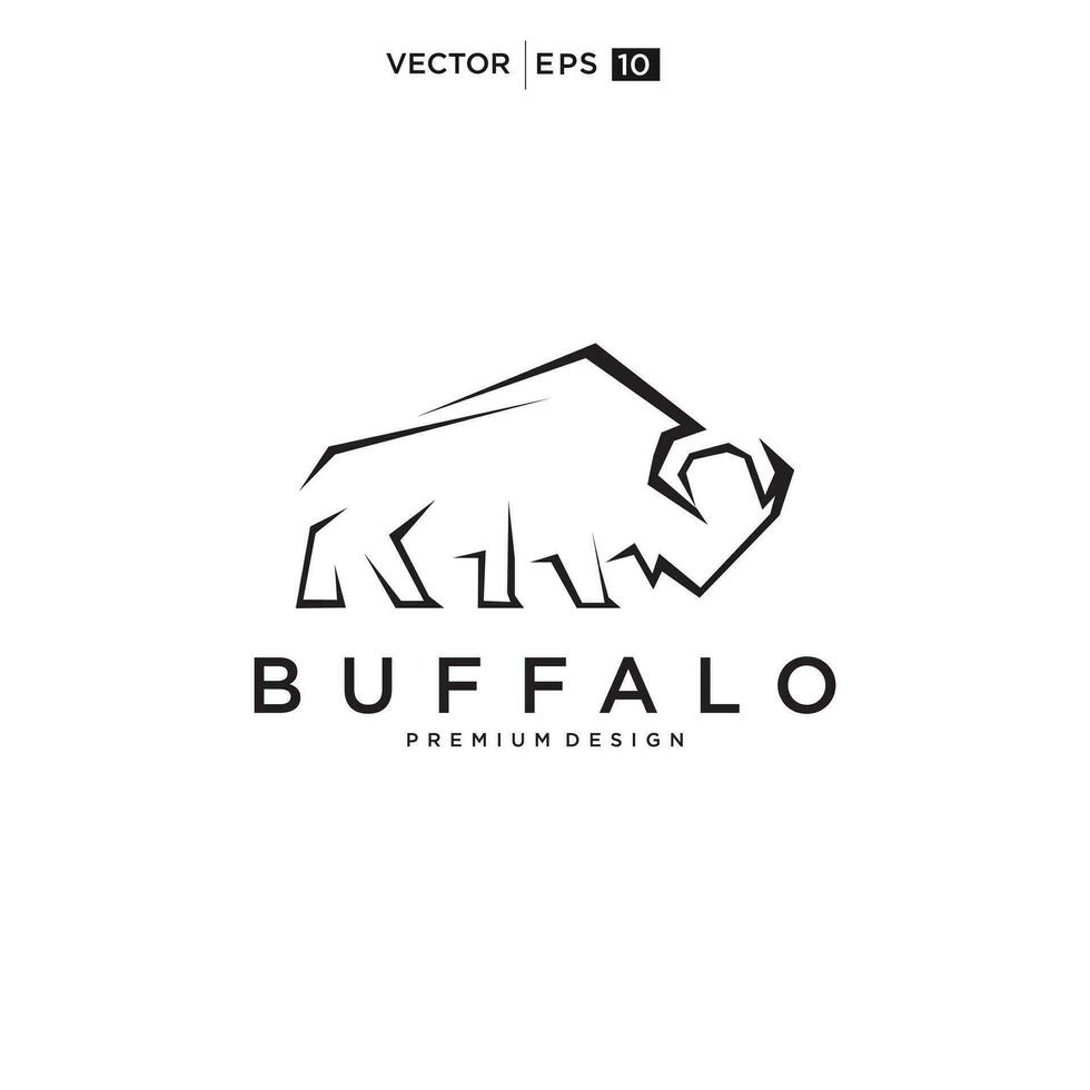 búfalo toro bisonte logo diseño inspiración vector