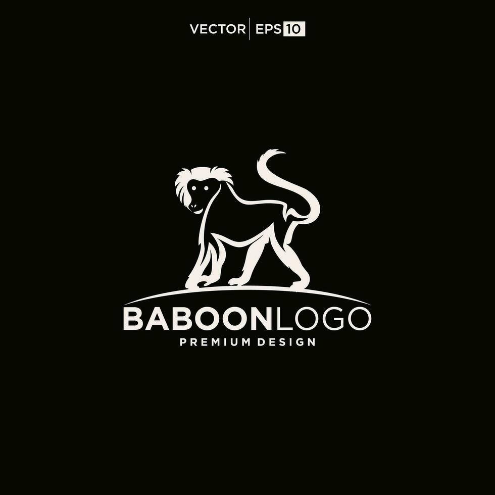 babuino mono logo sencillo limpiar diseño vector