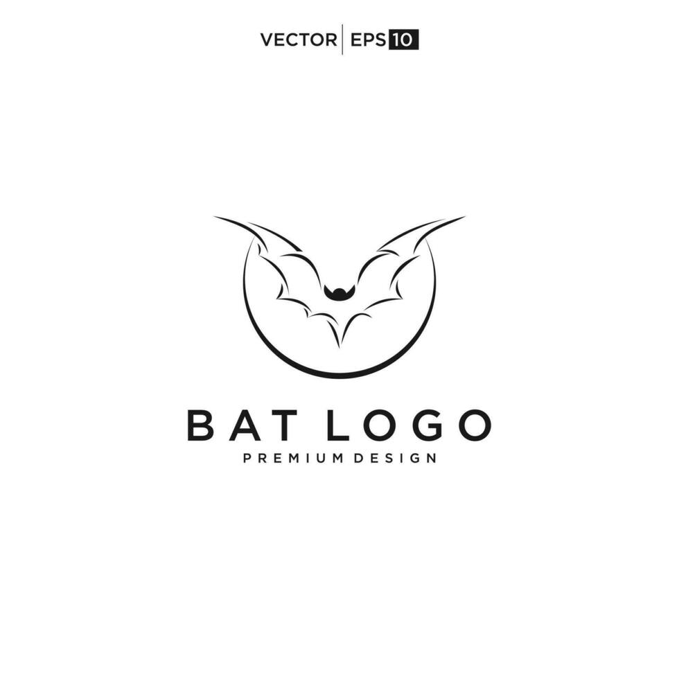 bat open wings flying concept elements logo vector icon