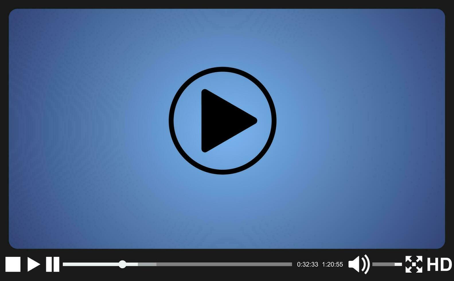 Video player template for web, vector
