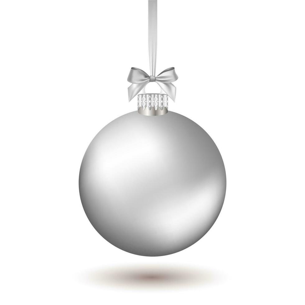 Christmas ball with ribbon. vector