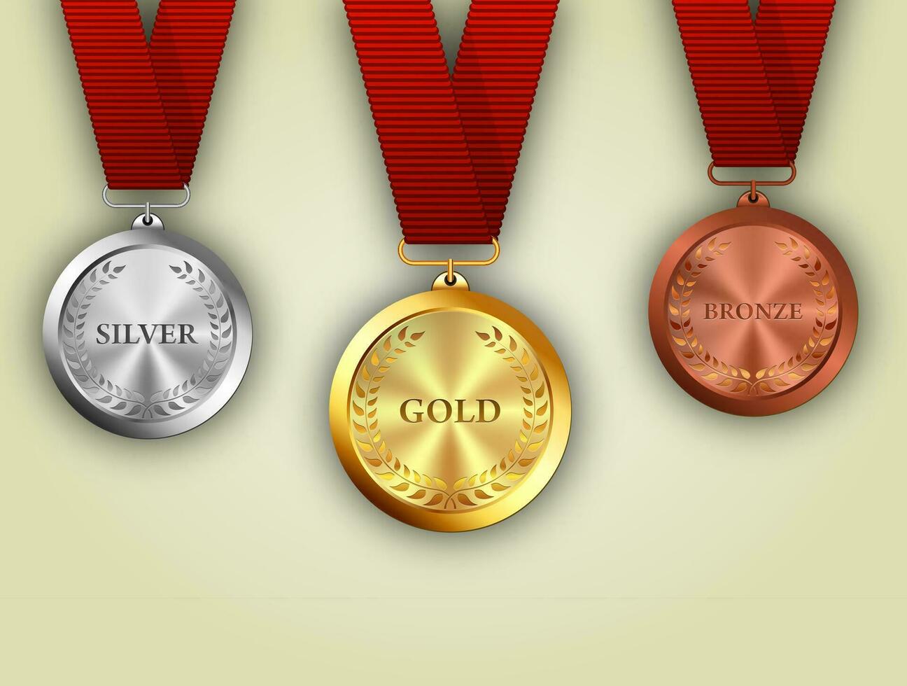 Set of gold, silver and bronze medals vector