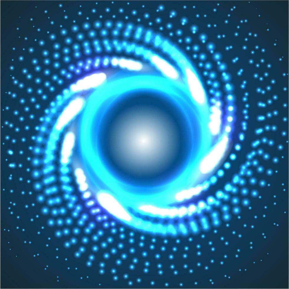 circle blue abstract techno background vector