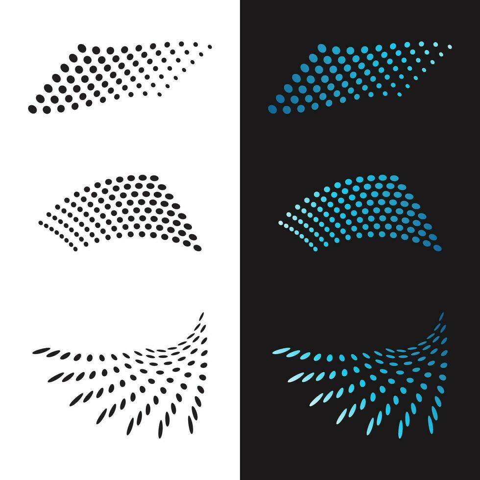 Collection of technology logos. Modern business logo. Abstract shape dots logo vector
