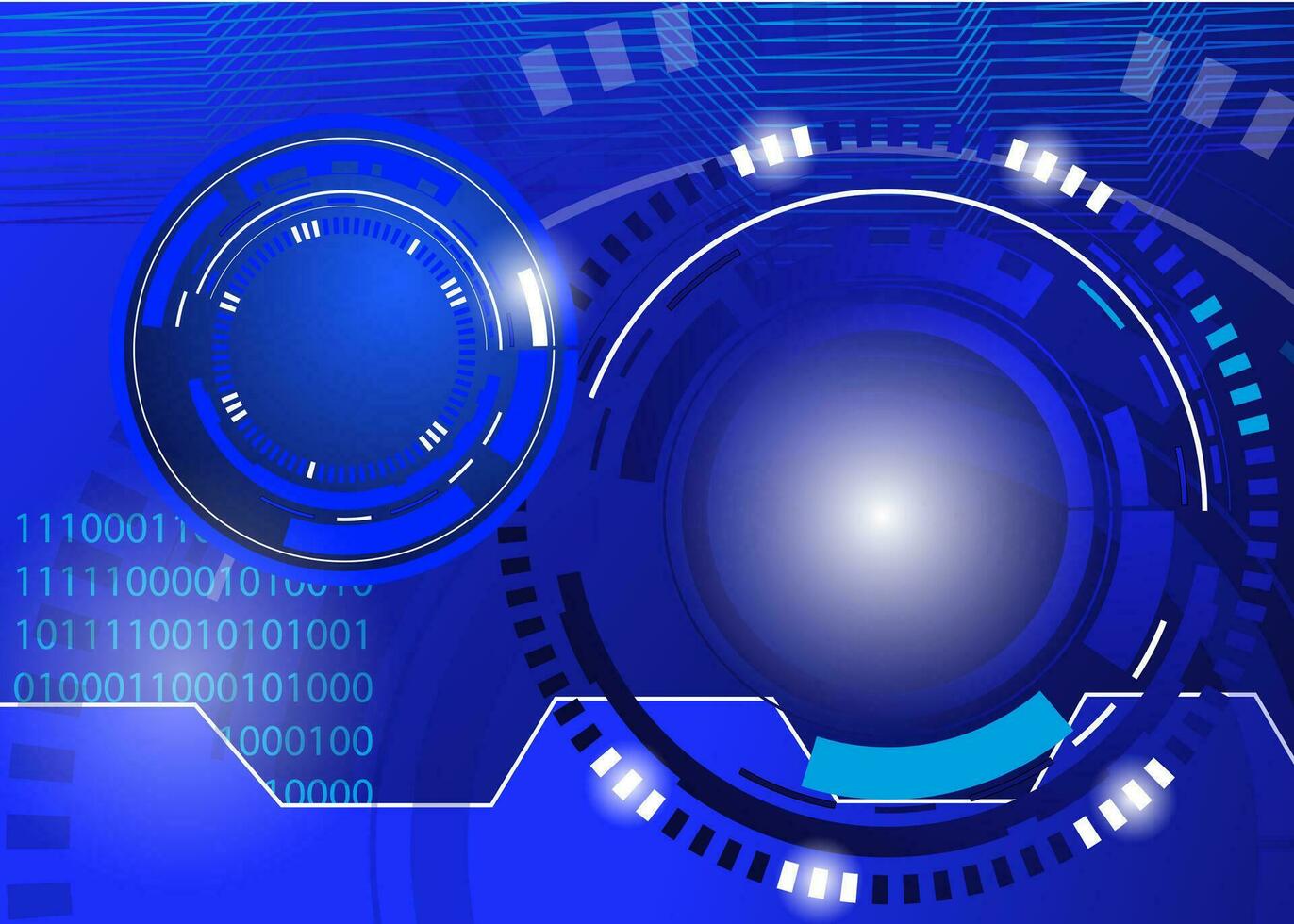 circle blue abstract techno background vector