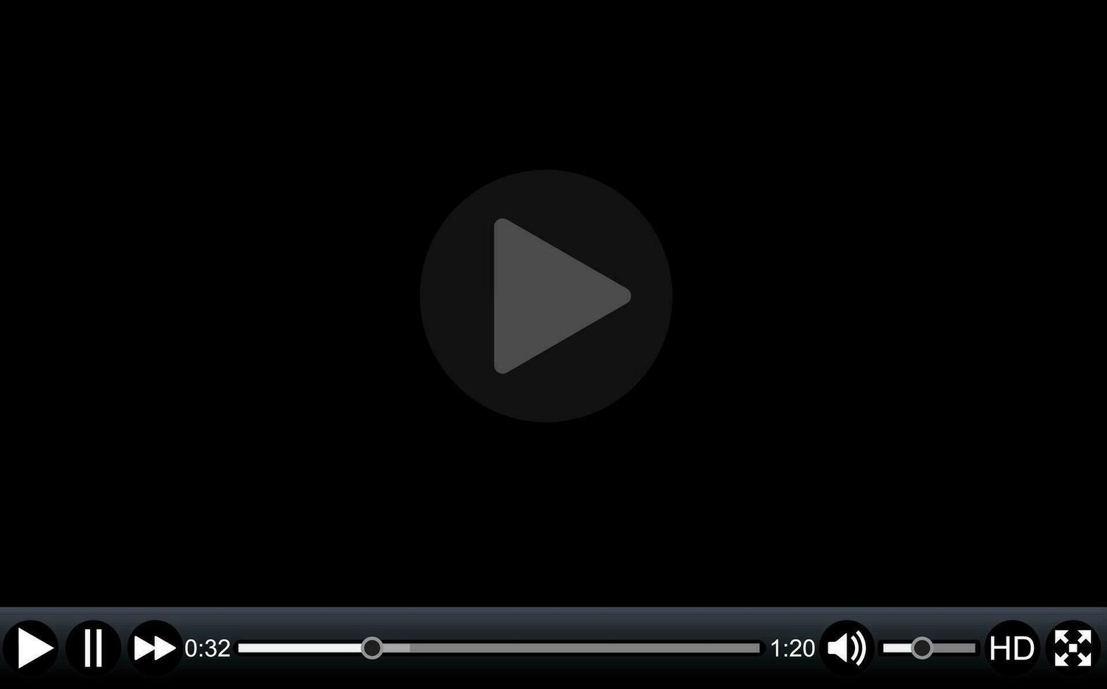 Video player template for web, vector