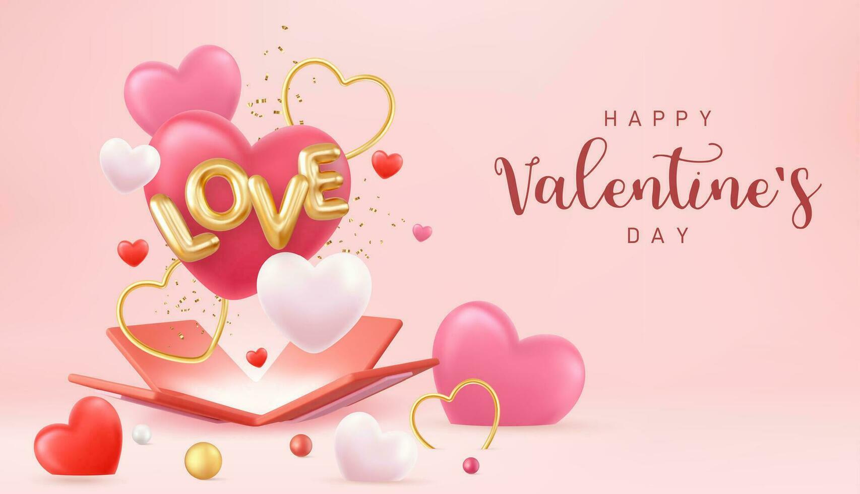 3d open present box vector