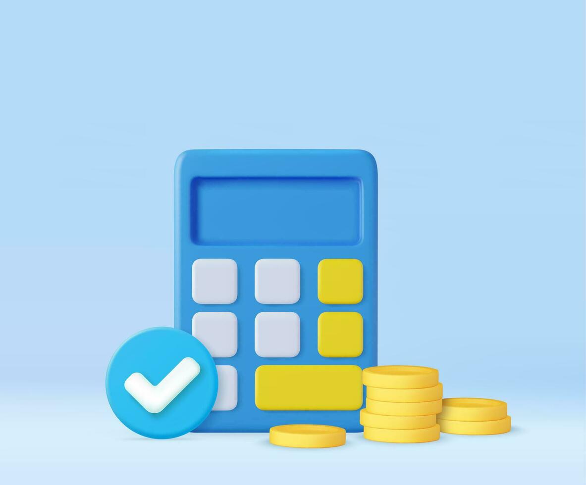 3d calculator icon vector