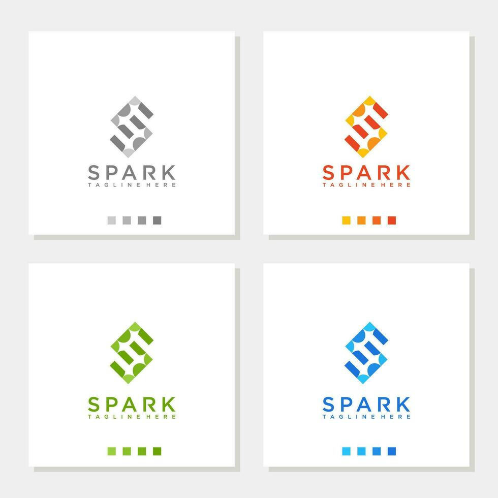 spark logo letter Sstar fireworks sparkling logo graphic vector icon