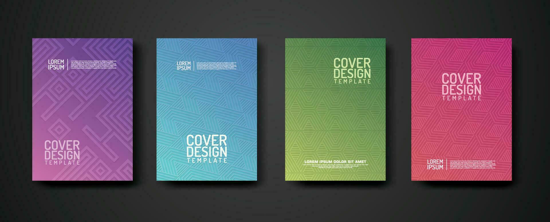 set cover Design template  with geometric lines textured pattern background and dynamic gradation color vector