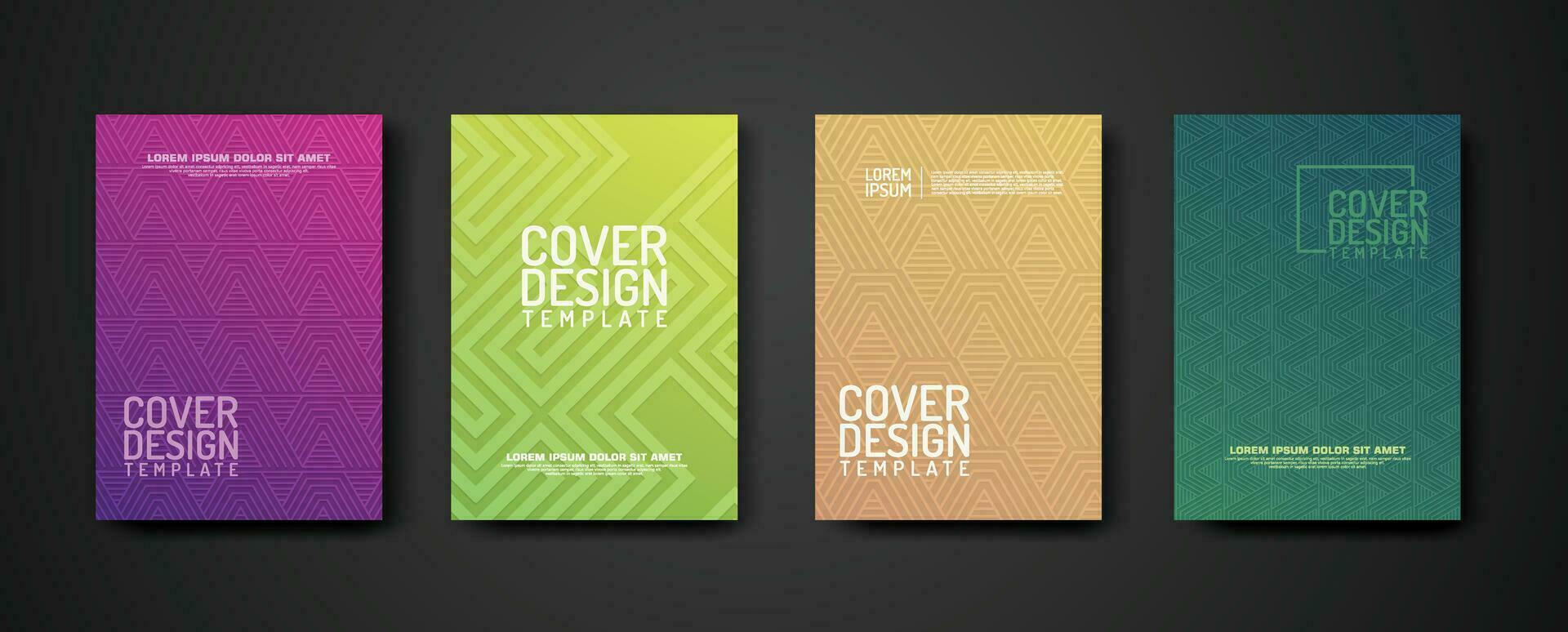 set cover Design template  with geometric lines textured pattern background and dynamic gradation color vector