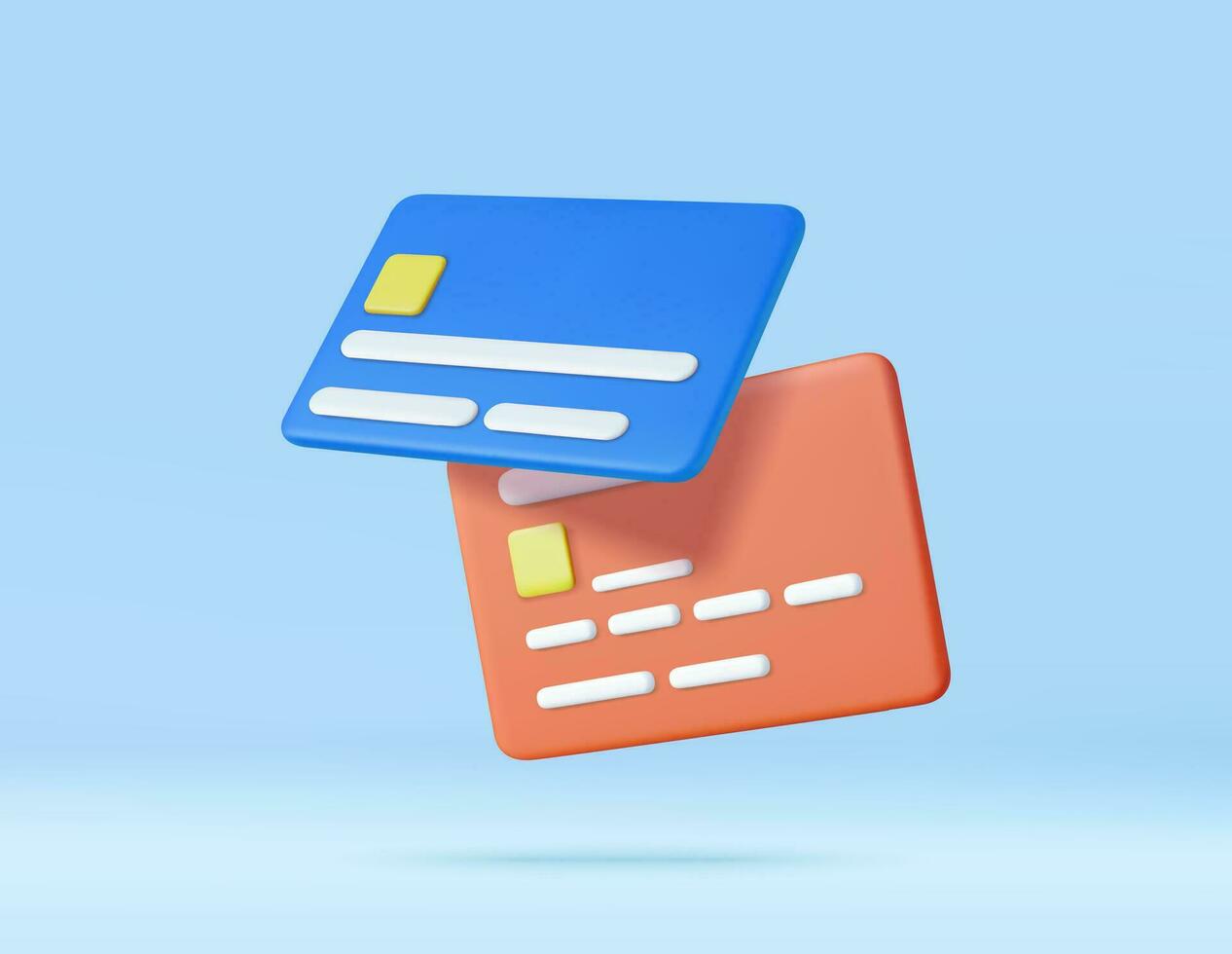 3D credit card vector