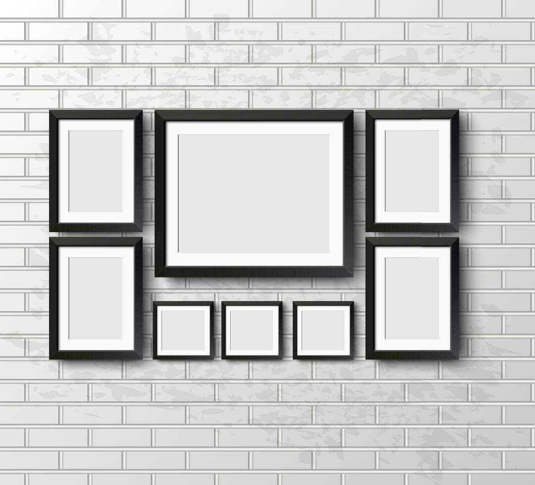 Set Realistic frame. vector
