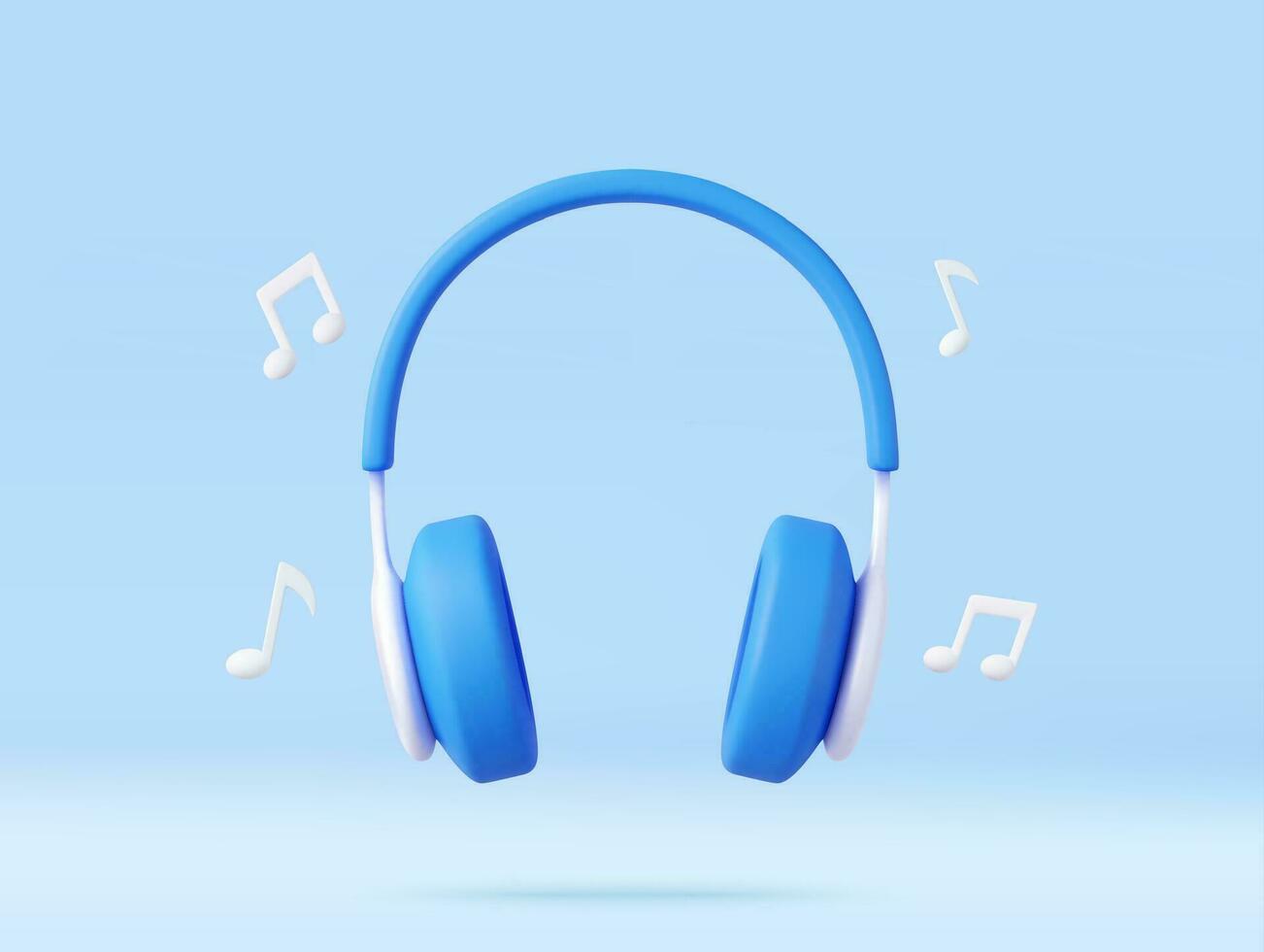 3d auriculares con Nota vector