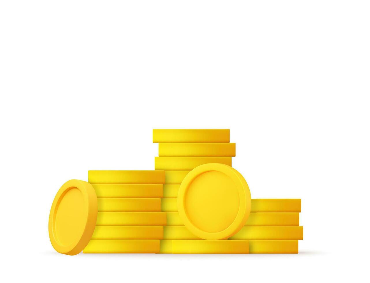 3d Coins stack vector