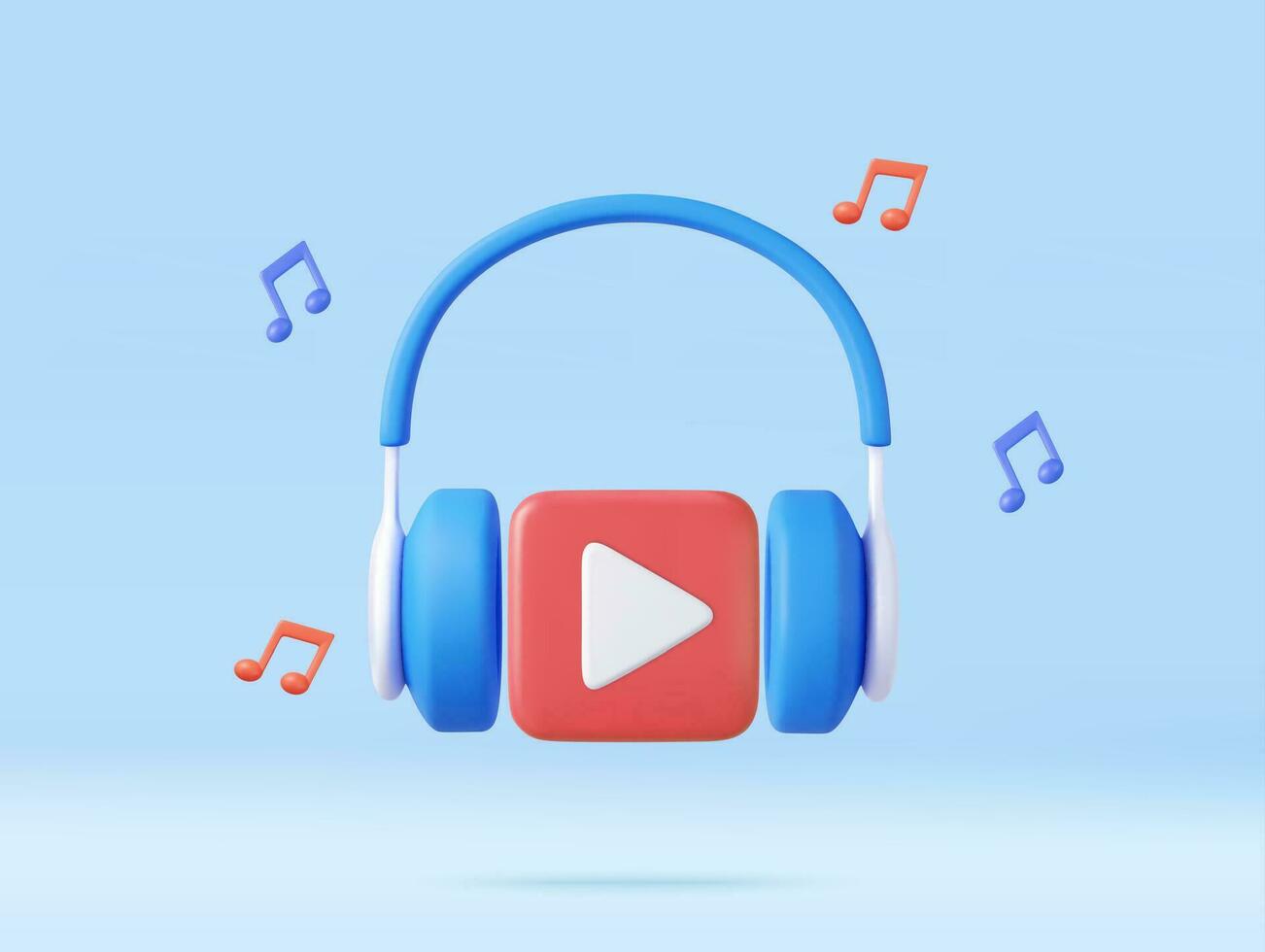 3d Headphones and Mobile modern playing video vector