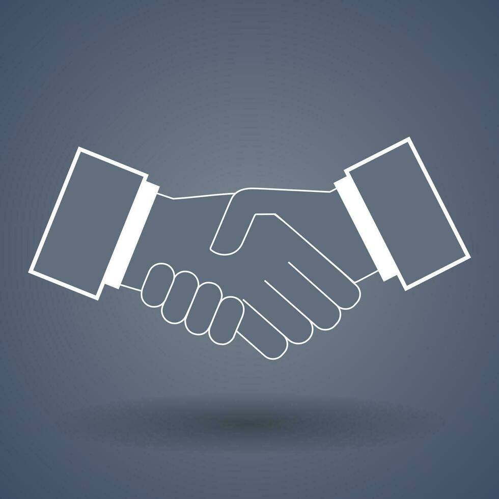 Shake hand line icon vector