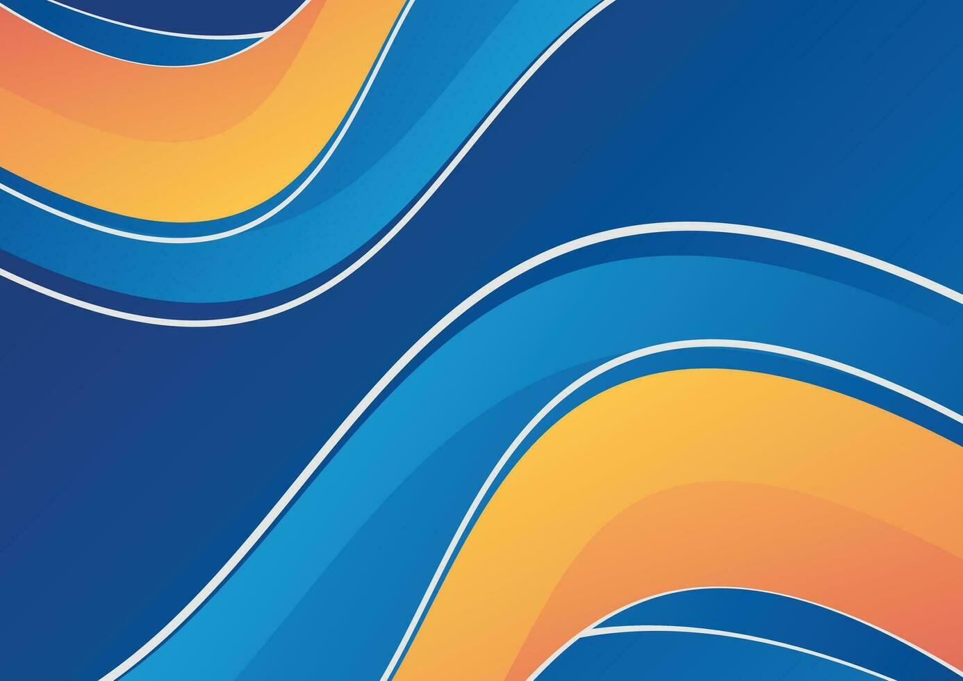 abstract wave gradient blue and yellow background vector