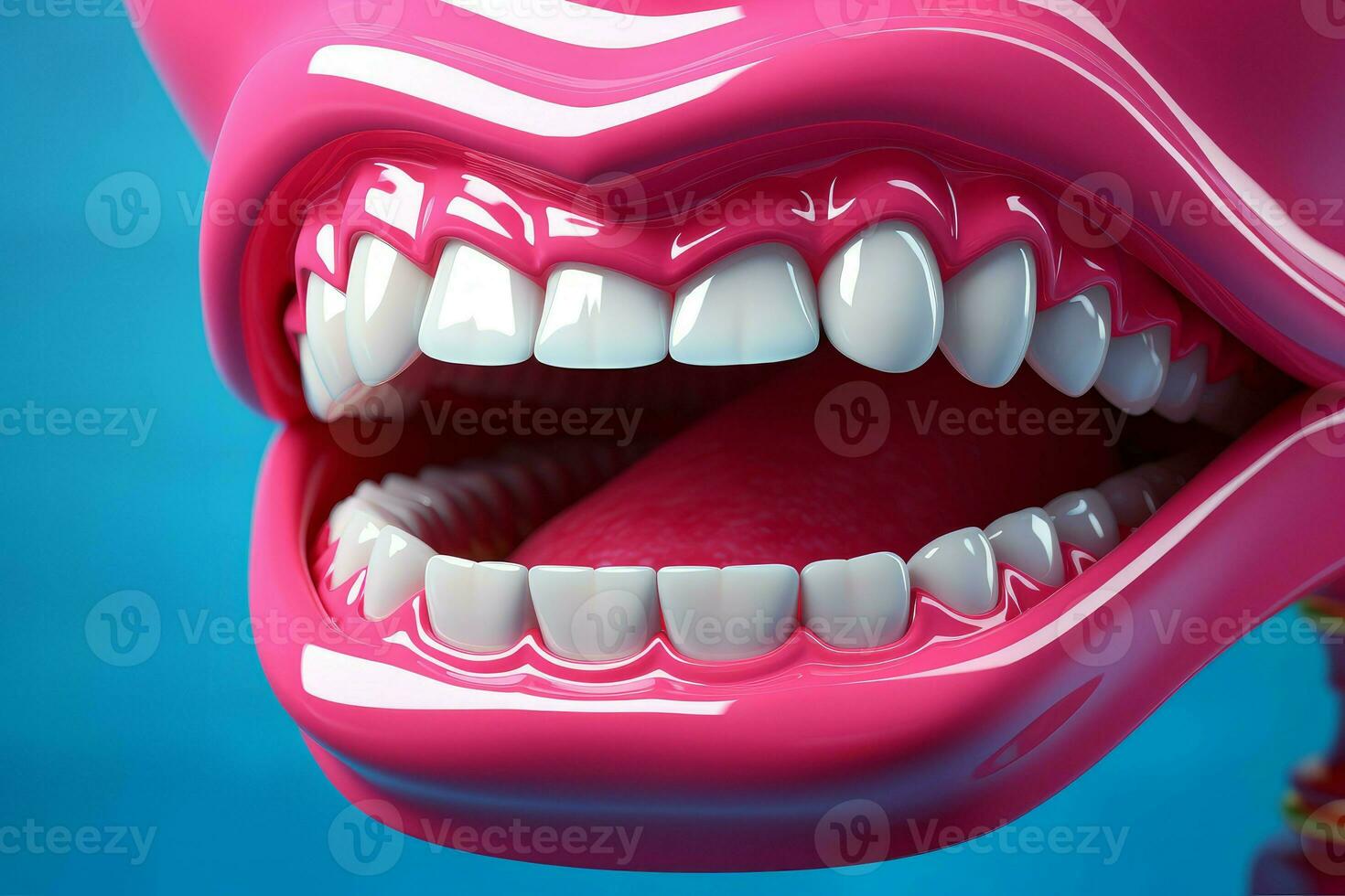 AI generated Sparkling Hollywood woman smile. Hospital dentist photo