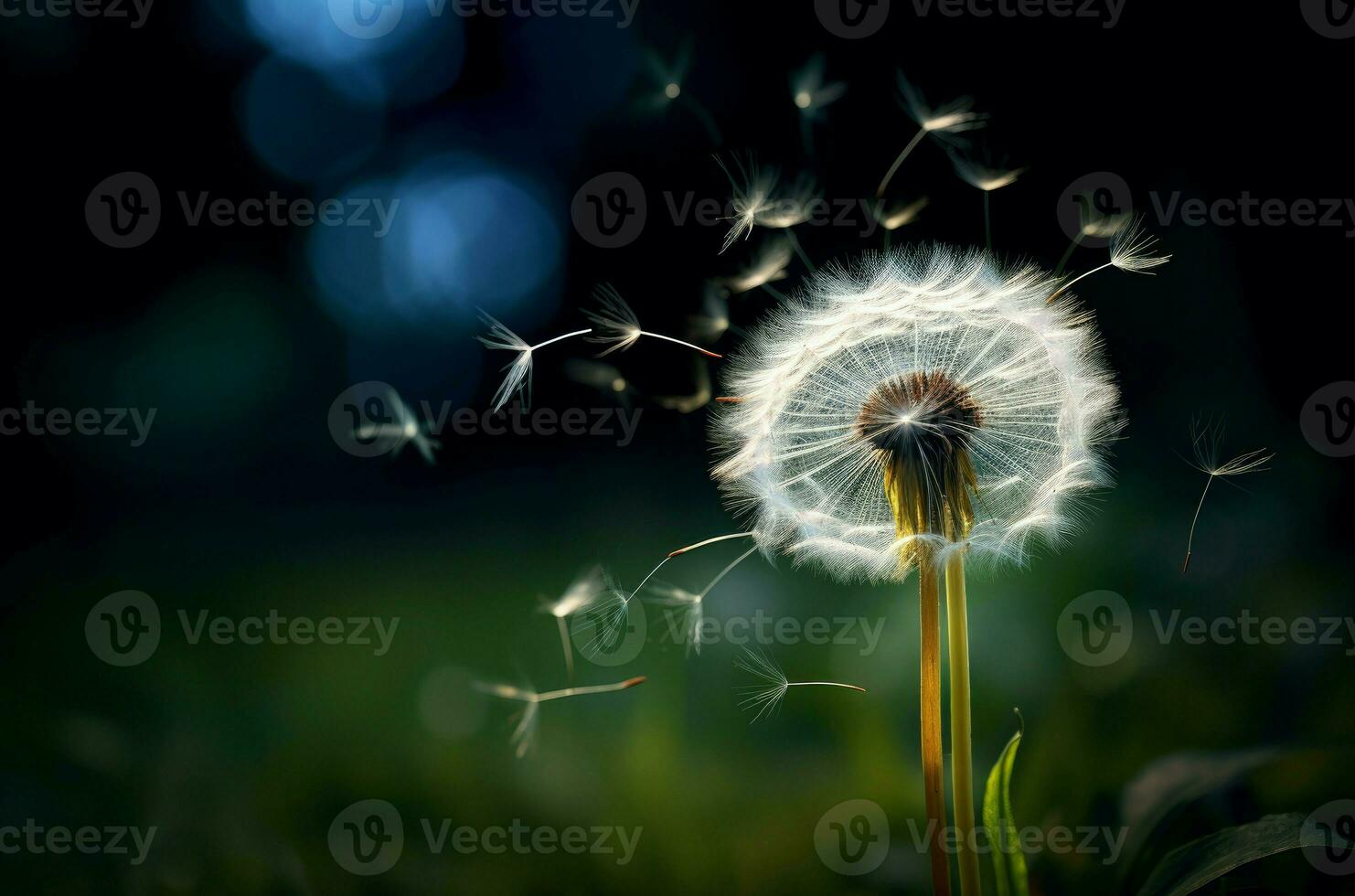 AI generated Bright Dandelion plant. Generate Ai photo