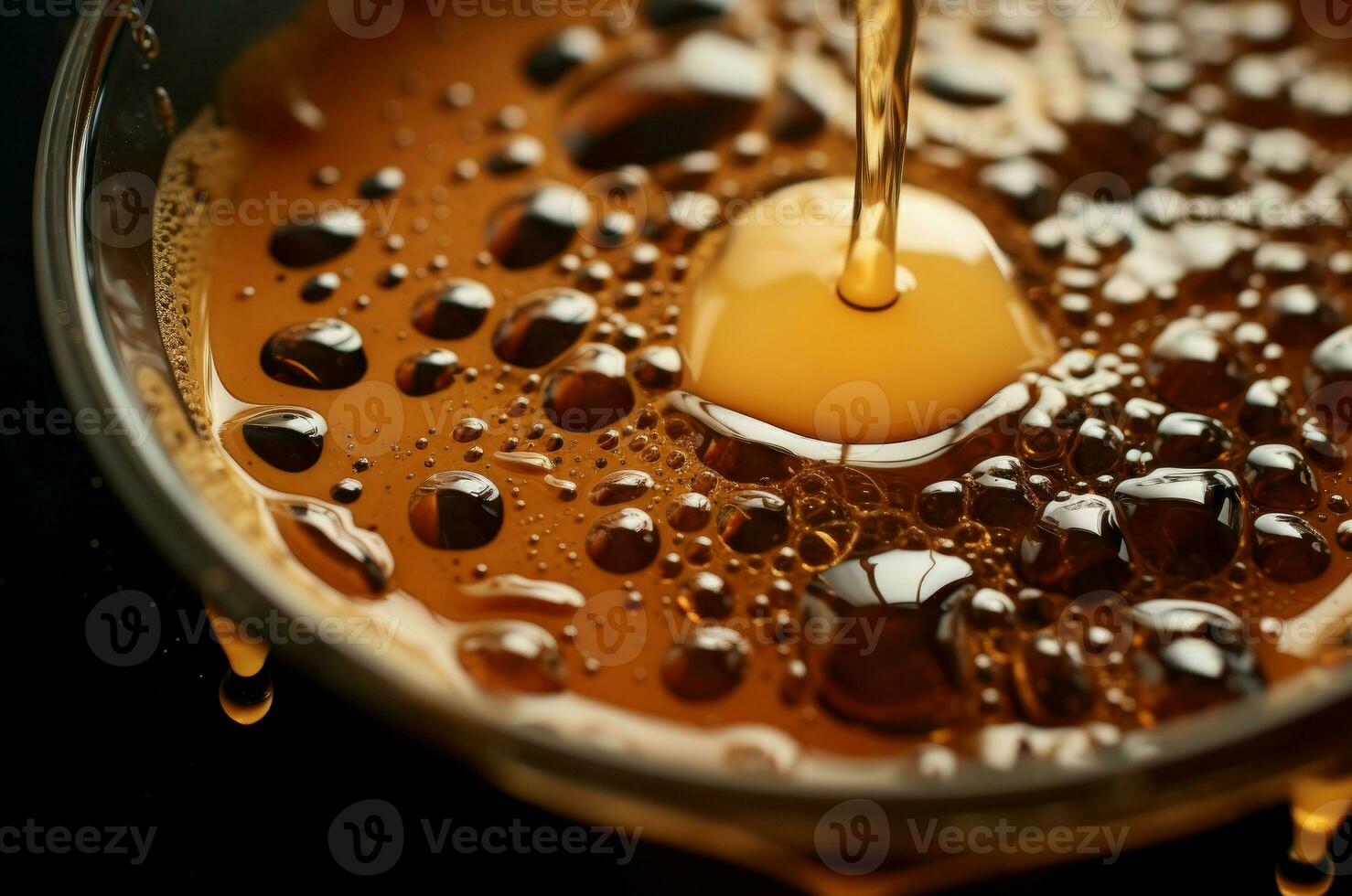 AI generated Steaming Espresso foam cup shot. Generate Ai photo