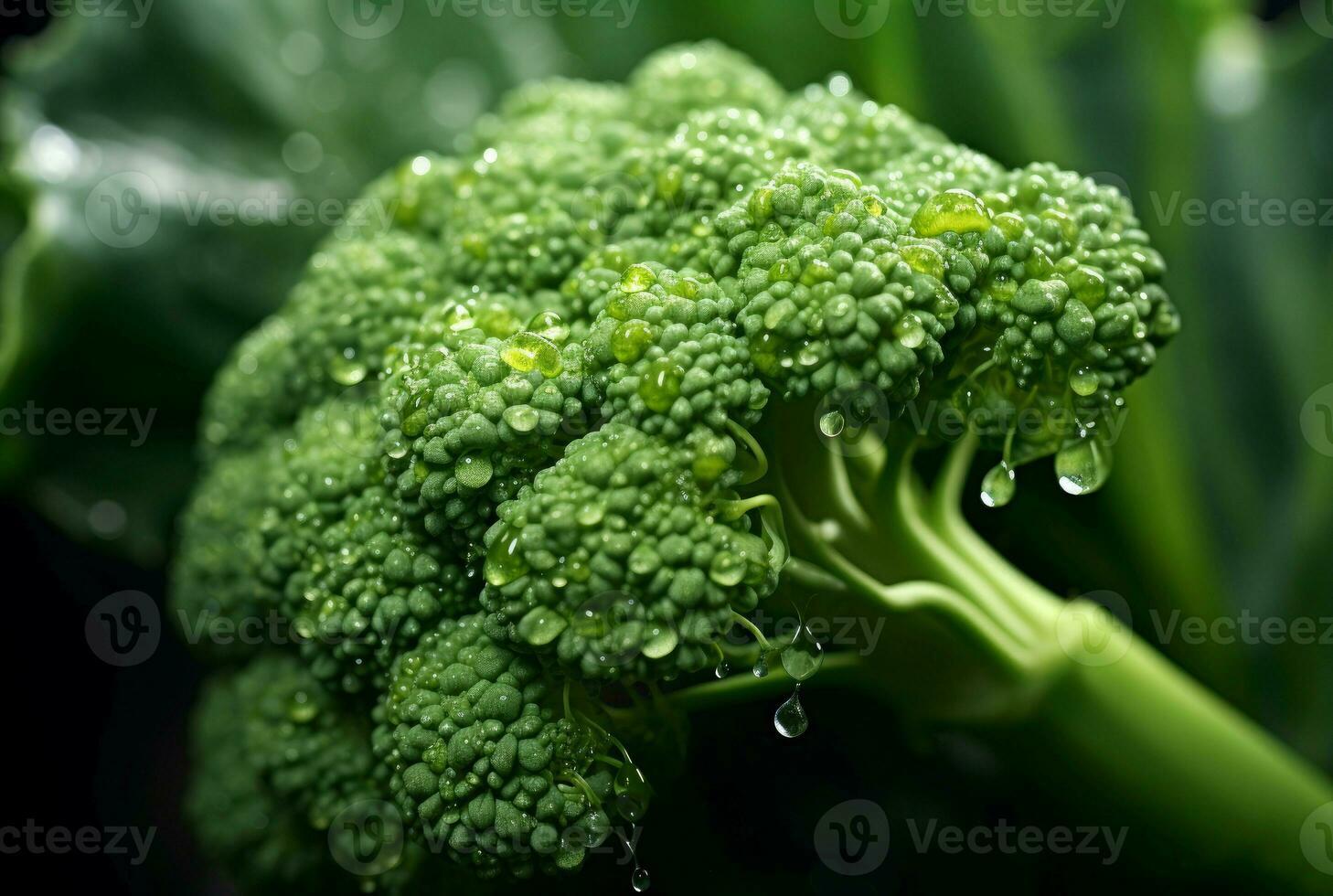 AI generated Edible Macro broccoli. Generate Ai photo