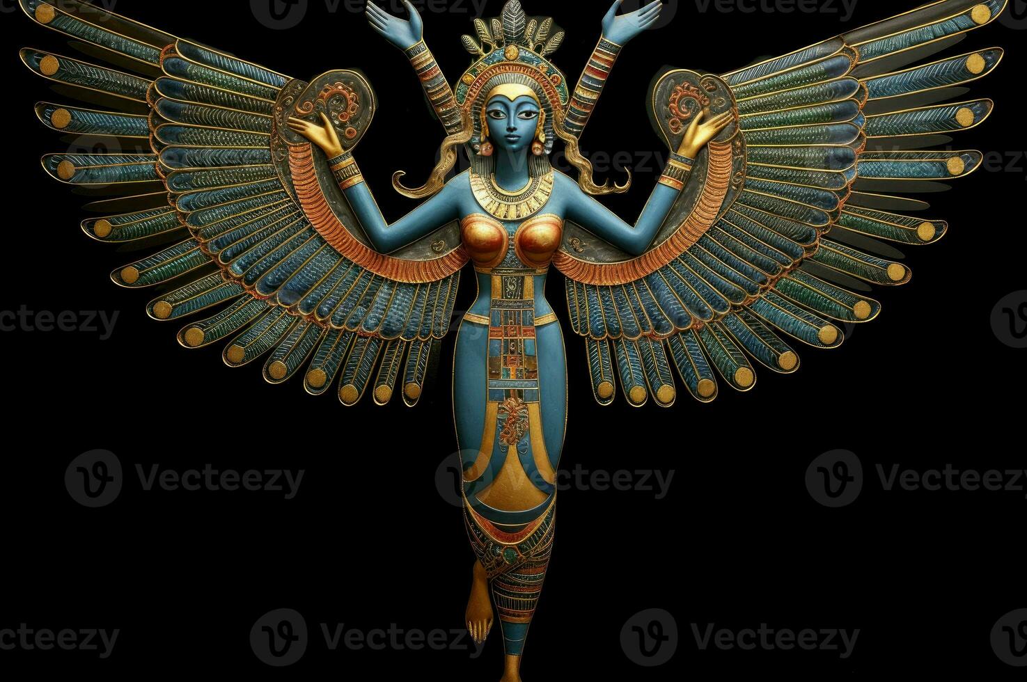 AI generated Sacred Maat ancient goddess. Generate Ai photo