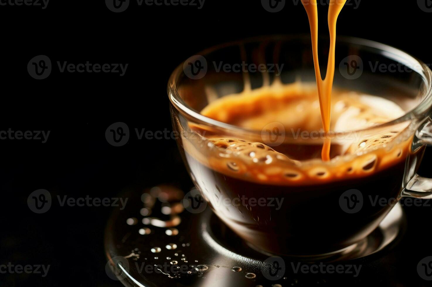 AI generated Espresso foam cup shot. Generate Ai photo