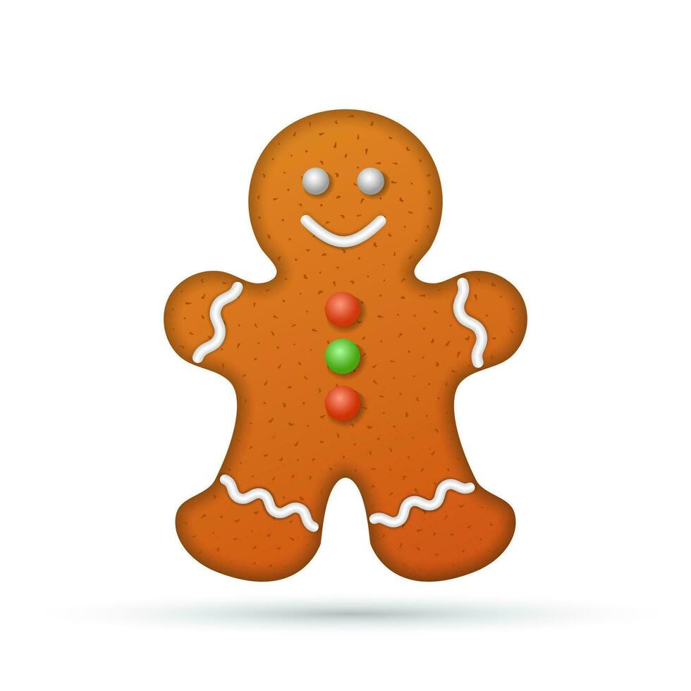 Gingerbread man isolated on white background, i vector